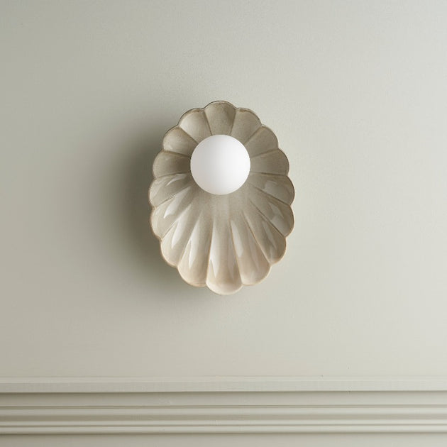 Handmade Ceramic Oyster Wall Sconce | Saltbush