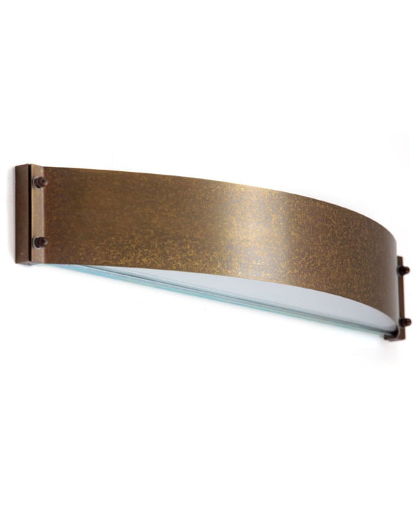 Aged Brass Curved Rectangular Wall Light