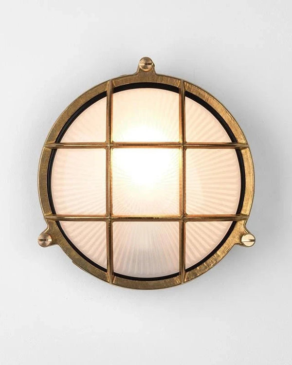 Caged Brass Wall Light