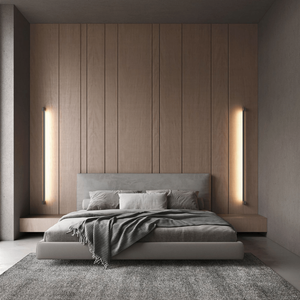 Minimalist Slimline Indirect Wall Light | Lighting Collective | white large on both sides of a bed