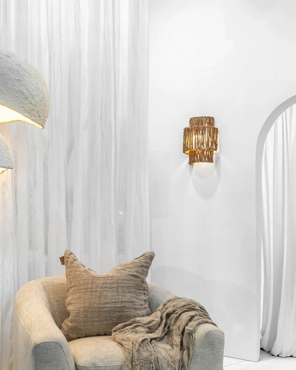 Organic Tiered Banana Leaf Wall Sconce | Niyah