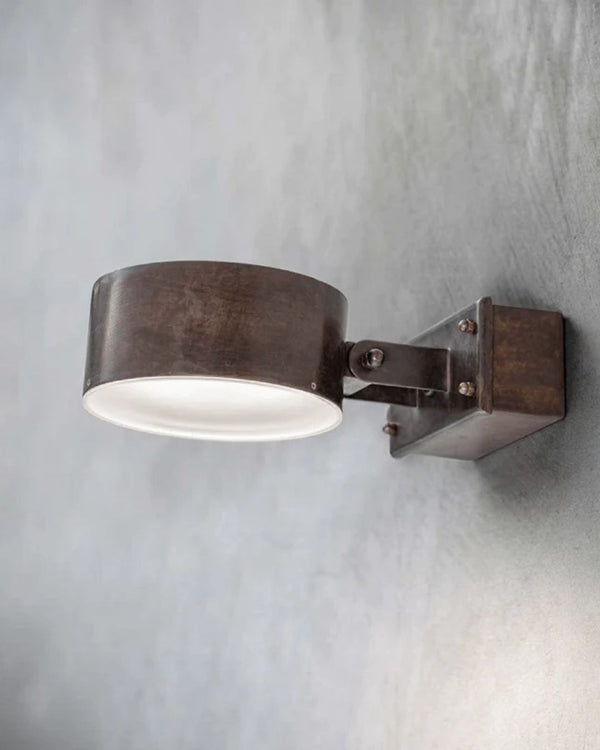 Outdoor Adjustable Aged Brass Wall Light