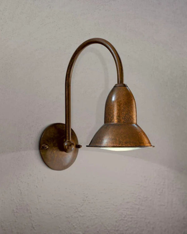 Outdoor Patinated Brass and Copper Wall Light