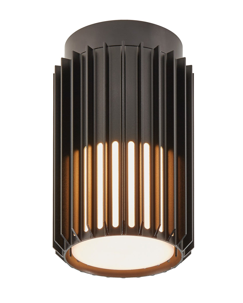 Ribbed Aluminium Cylindrical Ceiling Light - Main Image