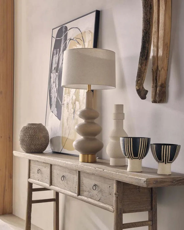 Sculptural Sandstone Table Lamp