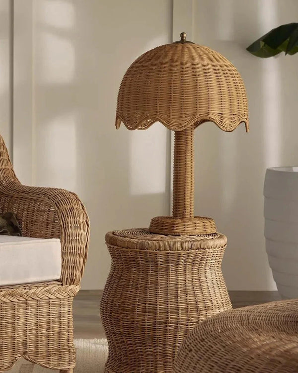 Umbrella Rattan Table Lamp