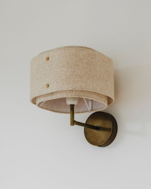 Double Shaded Fabric Wall Sconce