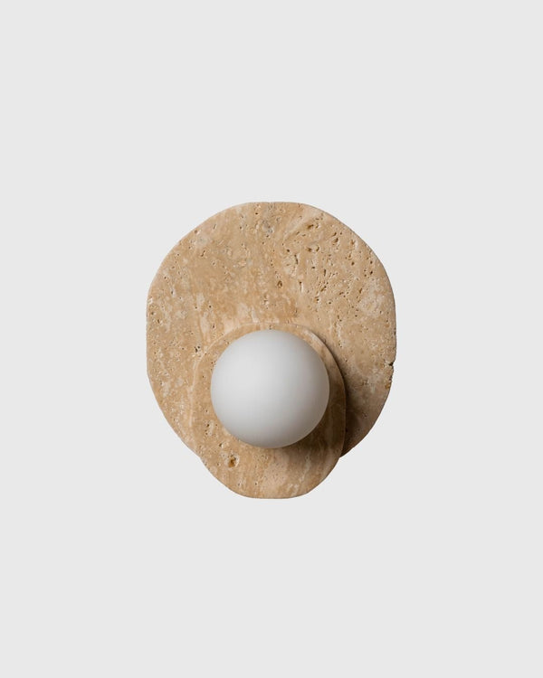 Dual Travertine Disc Wall Light