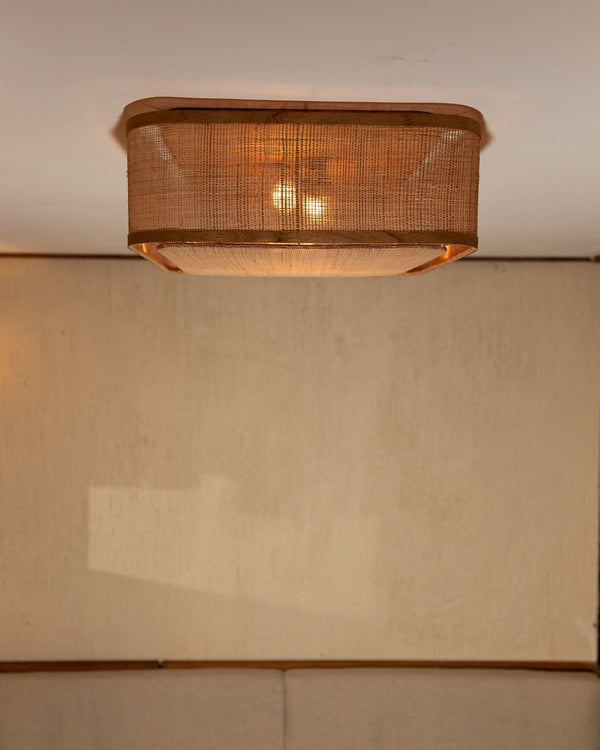 Flush-Mount Natural Bagor Ceiling Light