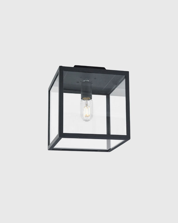 Glass Cubic Exterior Ceiling Light