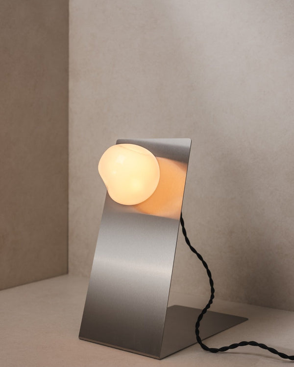 Glass & Stainless Steel Table Lamp | Lean