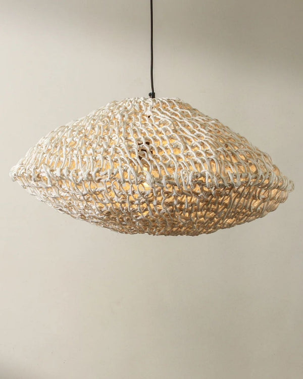 Handwoven Rope Elliptical Pendant