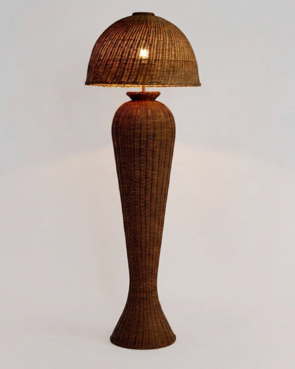 Hourglass Rattan Floor Lamp