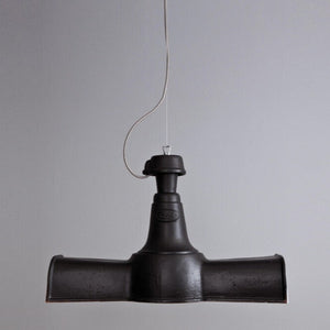 Italian Industrial Oblong Pendant Light | Nero Matt 58 Exterior | Smalto Bianco 8 Interior