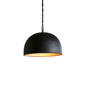 Matte Black Riveted Dome Pendant | Lighting Collective | small