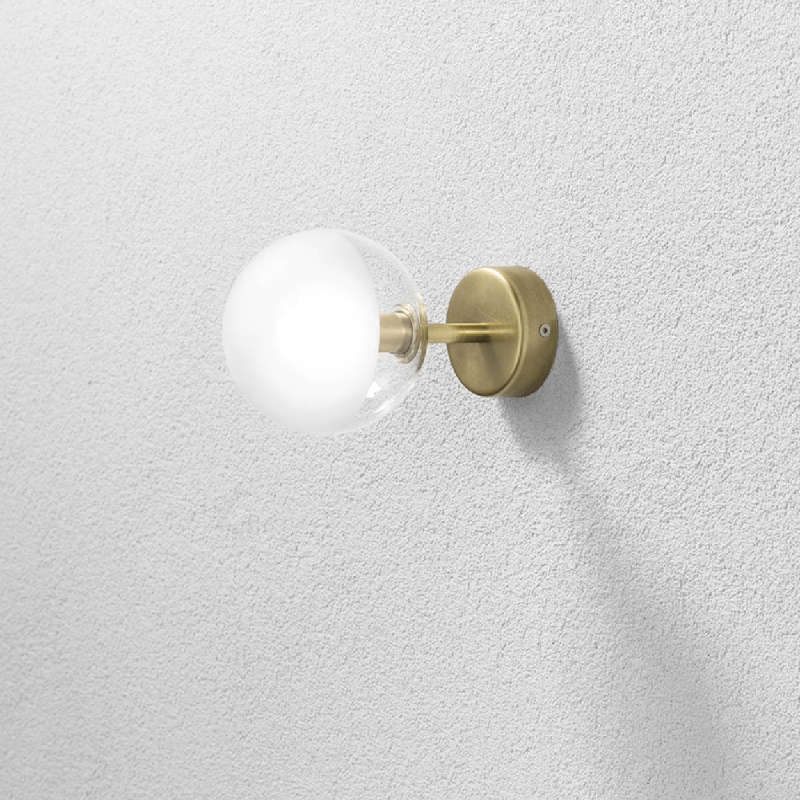 Modern Half Frosted Sphere Wall Light – Lighting Collective