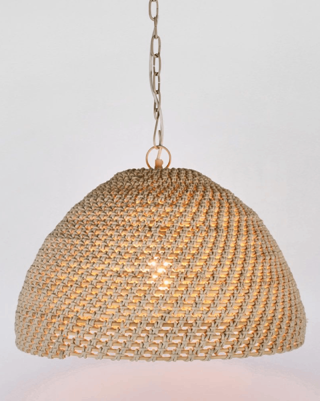 Natural Bleach Rattan Dome Pendant Lighting Collective