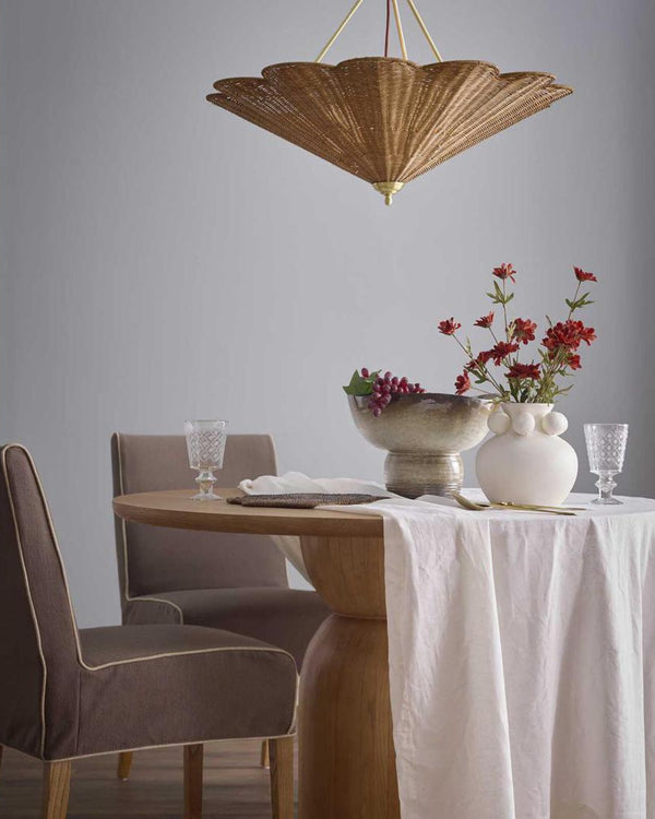 Scalloped Rattan Pendant Light