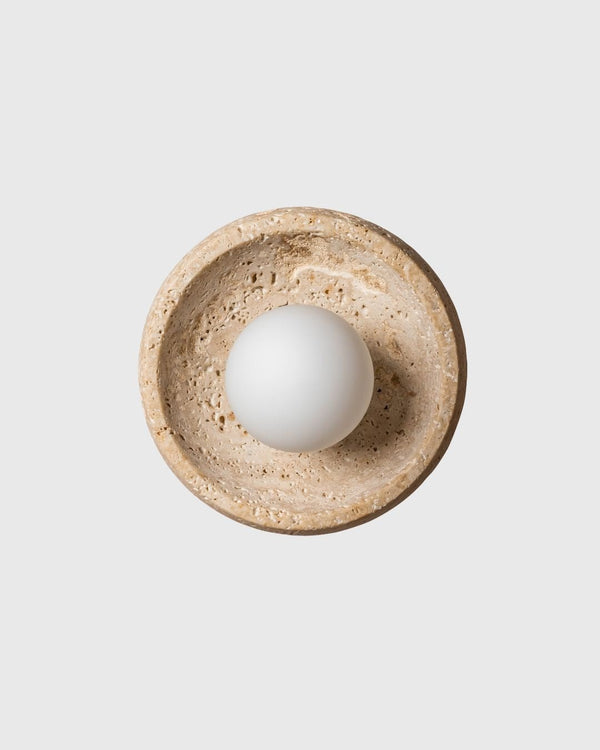Travertine Curved Plate Wall Sconce