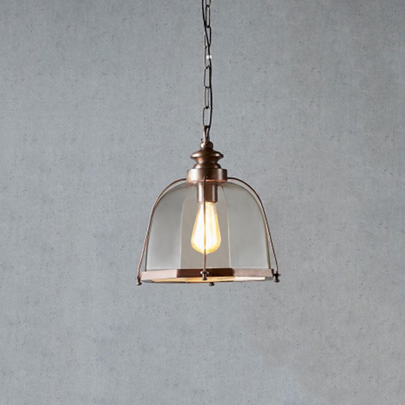 Glass cage outlet pendant light