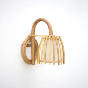 Natural Bamboo Curved Wall Light |  Lighting Collective