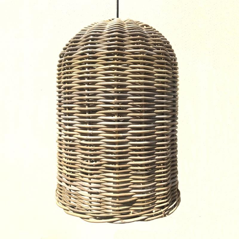 Rattan bell pendant deals light