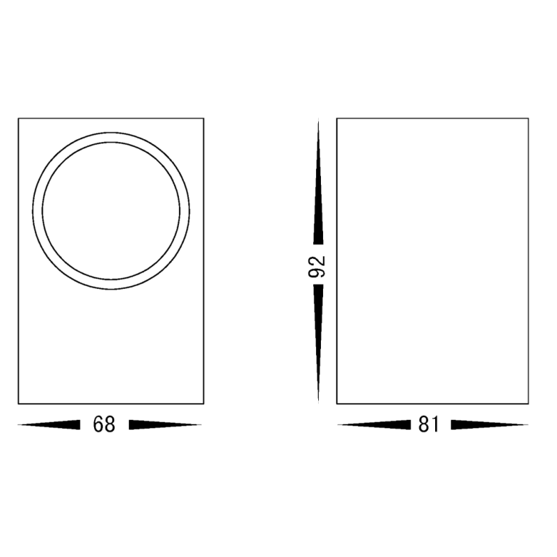Square Surface Mounted Wall Light Assorted Finishes TRIColour
