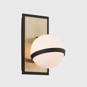 Glossy Sphere Brushed Brass Wall Light | Lighting Collective