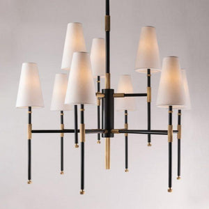 Hamptons Conical Shade Chandelier | Aged Old Bronze | Lighting Collective