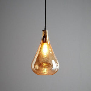 Lustre Teardrop Stone Glass Pendant Light | Pale Gold | Lighting Collective