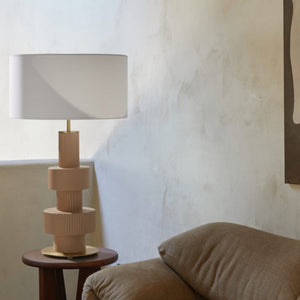 Textural Tiered Ceramic Table Lamp | nude