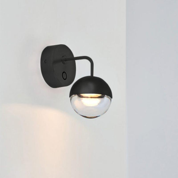 Contemporary Black Spherical Wall Light