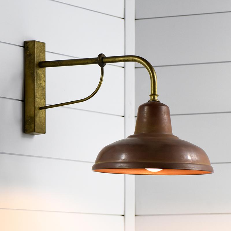 Vintage Aged Copper & Brass Interior or Exterior Wall Light – Lighting  Collective