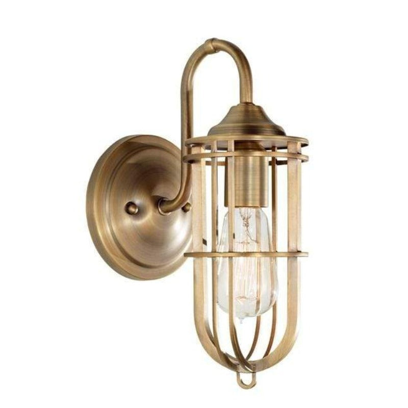 Industrial brass shop wall lights