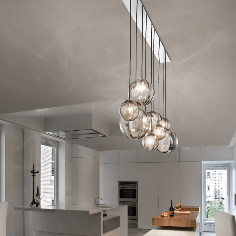 Glass linear clearance pendant light