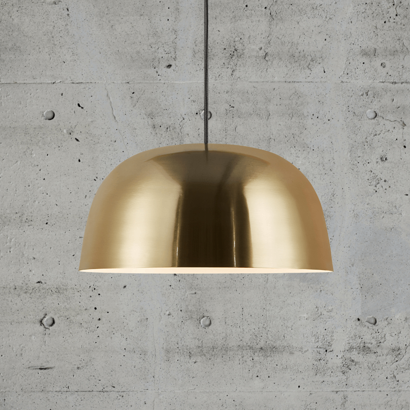 White and brass dome pendant light deals