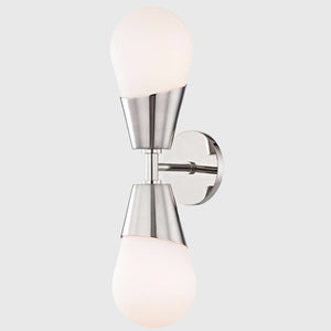 Double Minimalist Orb Wall Light | Assorted Finishes Nickel