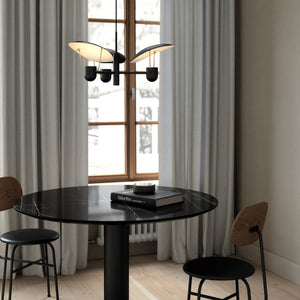 Modern Black Indirect 3 Head Pendant Light over a dining table