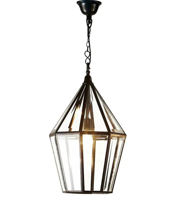 19th-Century Style Glass Lantern Black