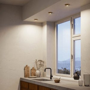 Miniature Ceramic and Brass Ceiling Light in a kitchen