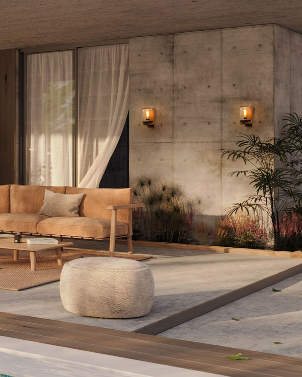 Teak Platform Wall Sconce