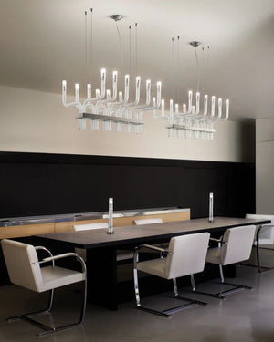 Mouth-Blown Glass Linear Pendant