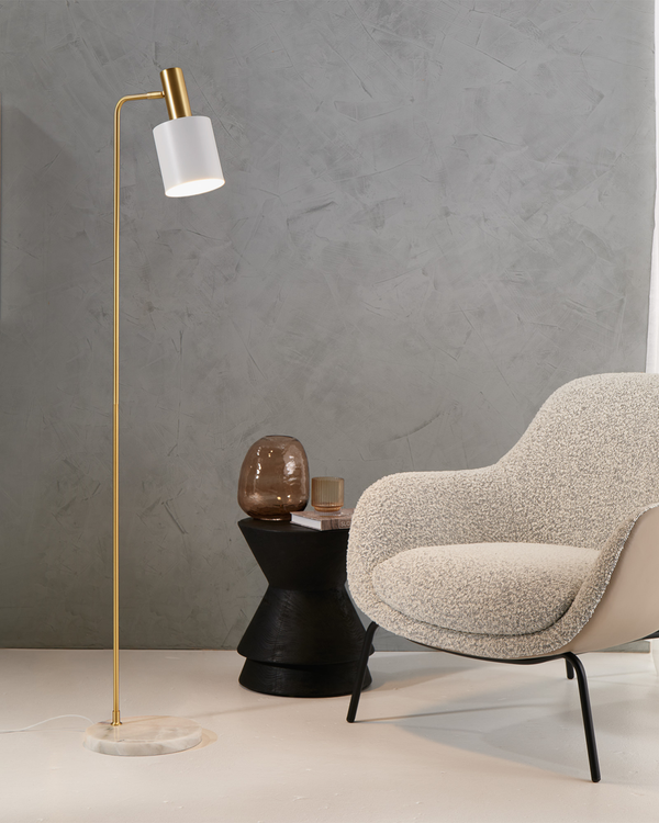 Gold & White Marble Floor Lamp