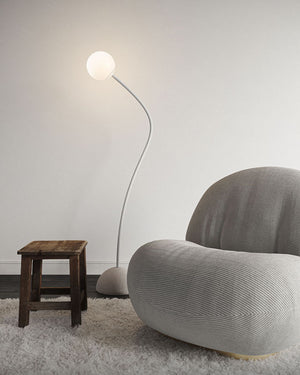 Minimalist Flexible Arm and Orb Floor Lamp