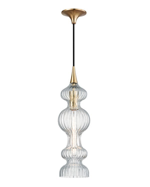 Spindle-Blown Ribbed Pendant