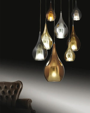 Italian Glass Tear Drop Pendant Light | Assorted Finishes