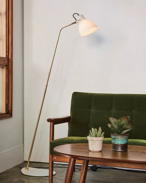 Timeless White Brass Floor Lamp