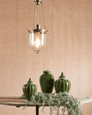 3 Chain Industrial Jar Lantern | Assorted Finishes - Lighting Collective