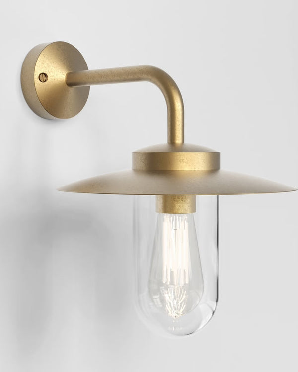 Classic Natural Brass Exterior Bracket Wall Light