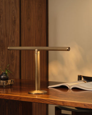 Reeded Brass Table Lamp